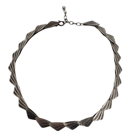 1930s Sterling Silver Deco Necklace 925 Moser Pfeil Germany Wing Fan Link 22g MP - Picture 7 of 13